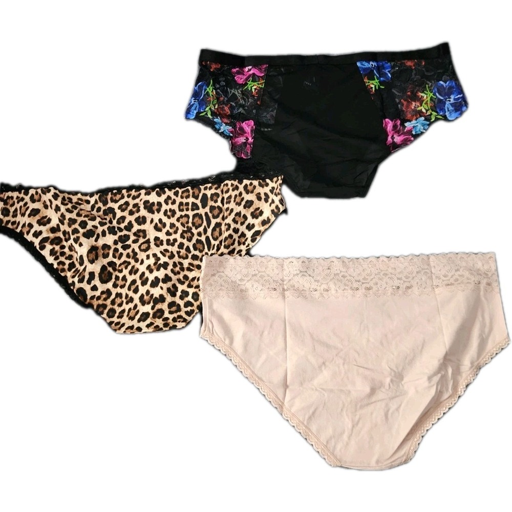 NWT 3 Pair Torrid Curve Hipster Panties Size‎ 3 3XL Floral Lace Mesh Sheer Back - Picture 2 of 10